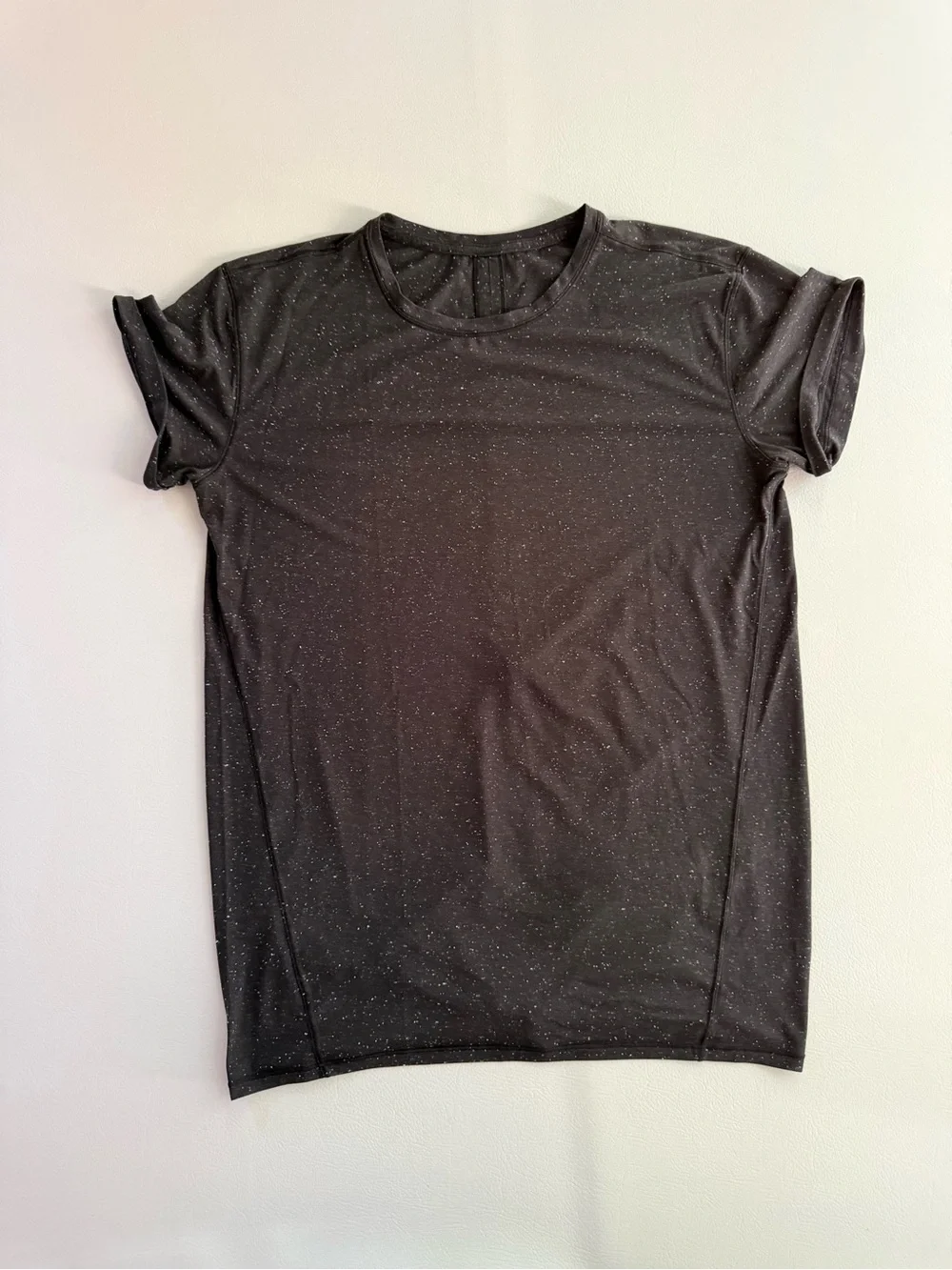 Lululemon Part Ways Tee Black Speckles and Open Back - Maybe size 8 No Tag W3BWJ